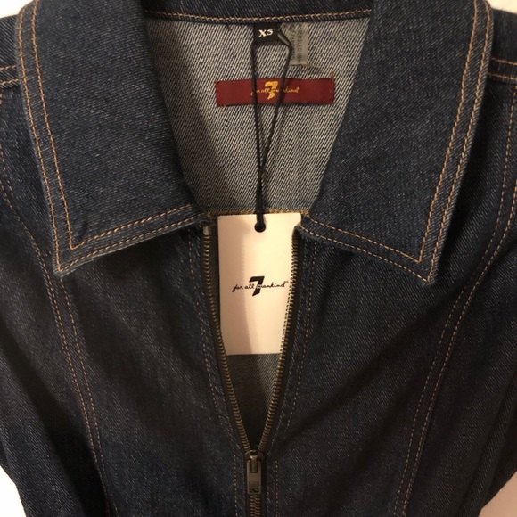 NEW 7 For All Mankind Sleeveless Dress Zip Denim - Picture 4 of 8